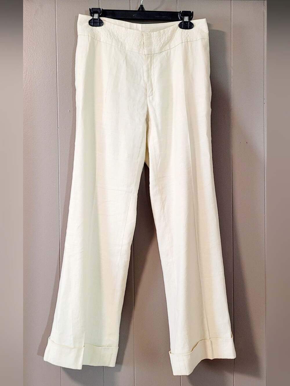 Banana Republic Womens Linen Blend Taylored Wide Leg Pants Sz 6 Quiet Luxery